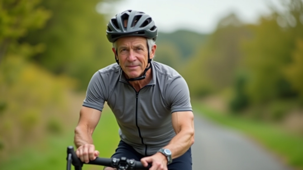 Close-up of cyclist checking helmet fit and adjusting chin strap before departure